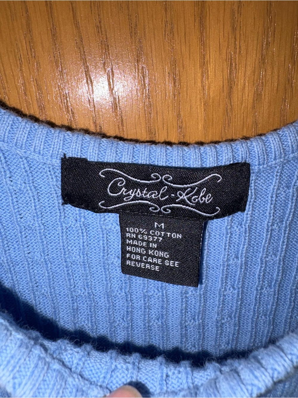 Light Blue Ribbed Cropped Tank Top - Picture 2 of 4